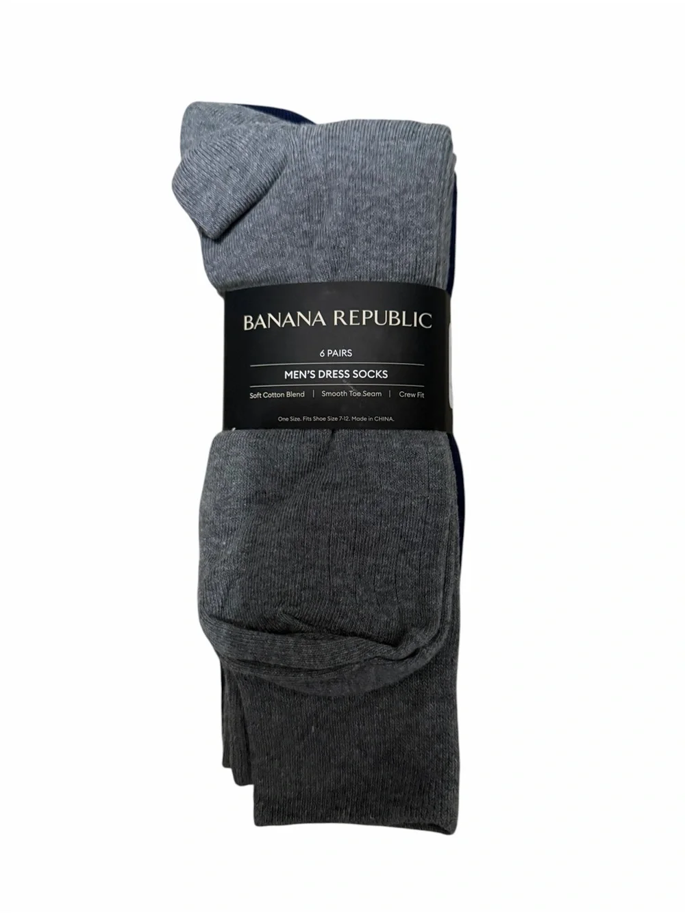 NWT/Banana Republic Men's Dress Sock, 6-pair/(4) Navy Academy & (2) Heather Gray